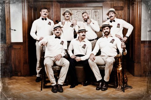 England rugby stars wearing the new '1871' collection from Canterbury