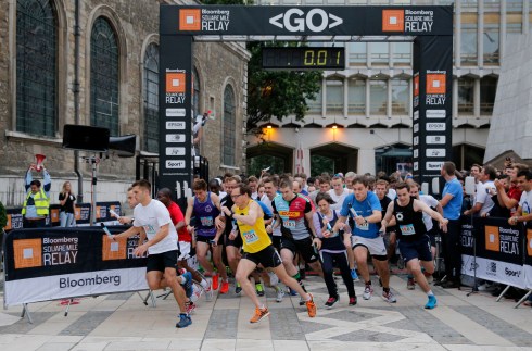 Square Mile Relay - Bloomberg Square Mile Relay 2014 - Square Mile, London - 4/9/14 General view at the start of the Bloomberg Square Mile Relay Mandatory Credit: Action Images / Andrew Couldridge Livepic EDITORIAL USE ONLY.